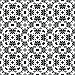 Black and white surface pattern texture. Bw ornamental graphic design. Mosaic ornaments. Pattern template. Vector illustration.