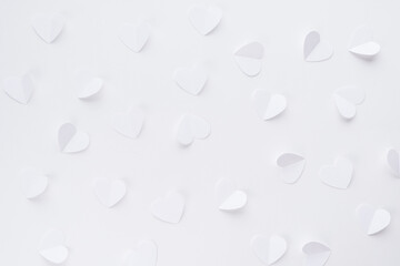 white hearts on a white background