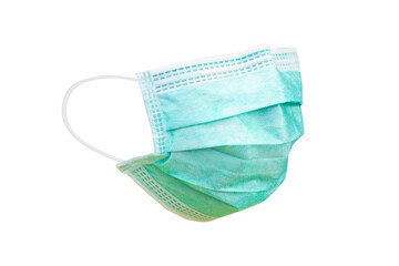 Medical mask or Hygienic mask isolated on white background with clipping path