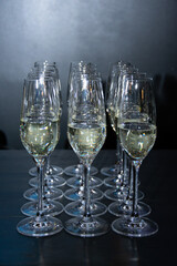 champagne glasses on the table