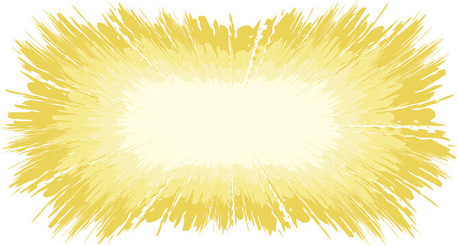 Rectangular, banner style starburst background in bright, golden tones