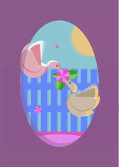 Four Seasons (Winter, Spring, Summer, Autumn) Postcards. Paper Cutout Postcards. Vector Elements and Hand Made Postcards.	