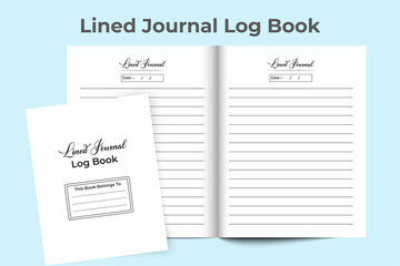 Line journal log book KDP interior. Simple lined journal notebook. Diary interior template. KDP interior log book. Lined journal interior design. Simple task list diary template.