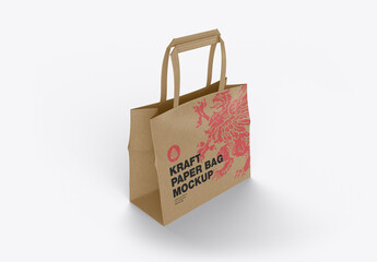 Shoping Kraft Paper Bag Mockup