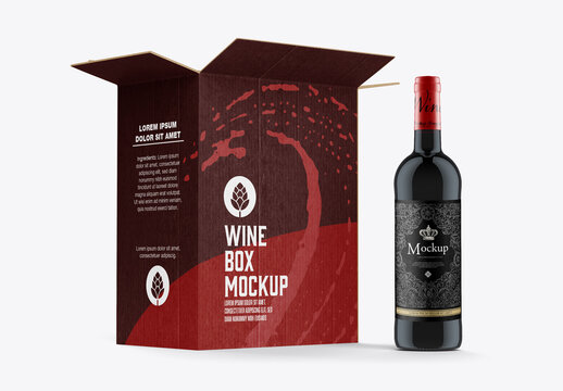 Box for Wine Bottles Mockup