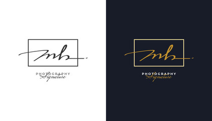 M and B Signature Initial Logo Design with Handwriting Style. MB Signature Logo or Symbol for Wedding, Fashion, Jewelry, Boutique, Botanical, Floral and Business Identity