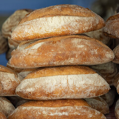 Freshly baked artisan bread at a Farmers Market