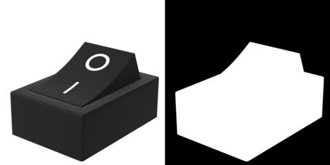3D rendering illustration of an on off power switch