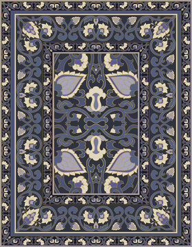 Oriental blue carpet.