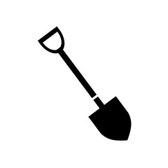 Shovel for digging and construction flat vector icon for apps and websites