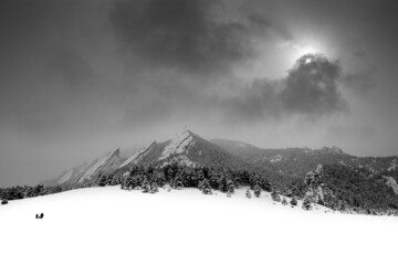 snow covered mountains