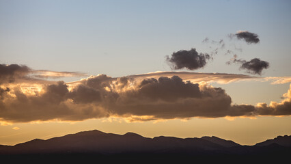 sunset in the mountains