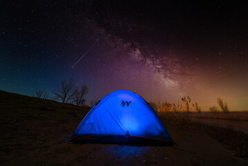 camping in the night