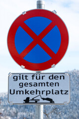 Halteverbot im Umkehrplatz