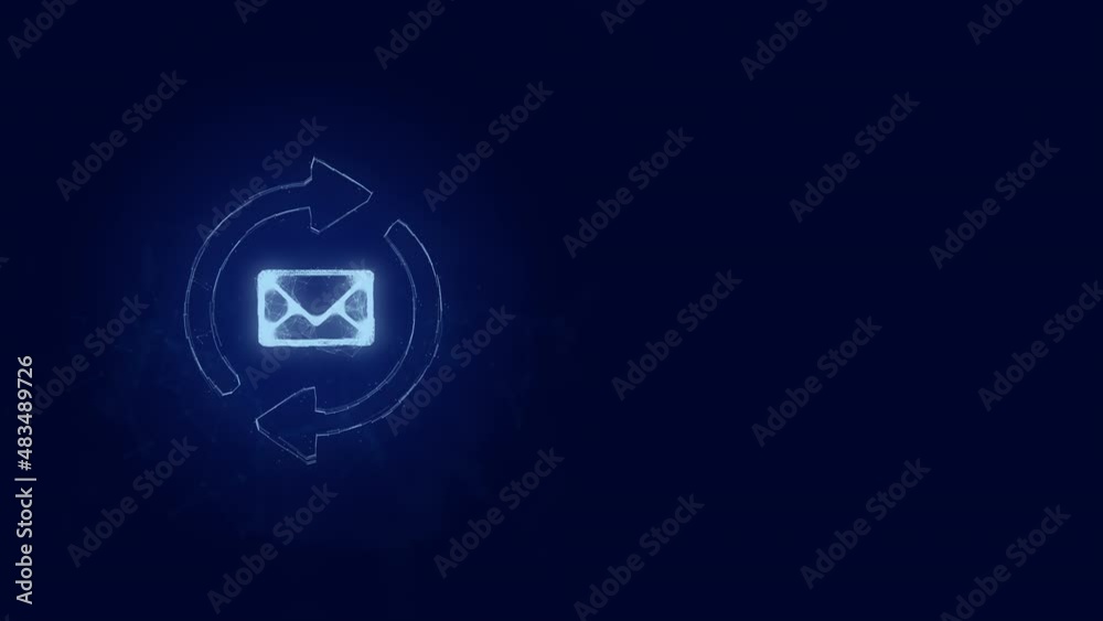 Aufkleber Outgoing and incoming message icon with plexus effect. Connected lines with dots. Lines plexus