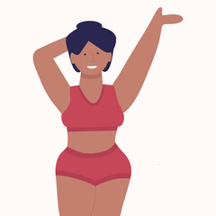 Body positive woman in body for clipart design