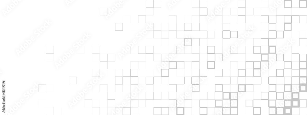 Poster Abstract white background with gray dissolving mosaic