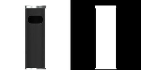 3D rendering illustration of an outdoor ashtray bin