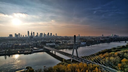 Panorama miasta Warszawa - obrazy, fototapety, plakaty