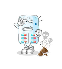 medicine with stinky waste illustration. character vector