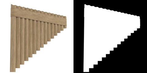 3D rendering illustration of a pan flute