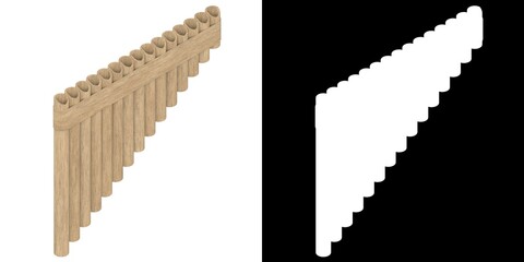 3D rendering illustration of a pan flute © Francesco Milanese