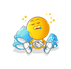 emoticon head cartoon sleeping character. cartoon mascot vector