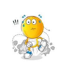 emoticon head cartoon running illustration. character vector