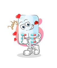 medicine flirting illustration. character vector