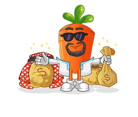 carrot rich arabian mascot. cartoon vector