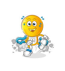 emoticon head cartoon runner character. cartoon mascot vector