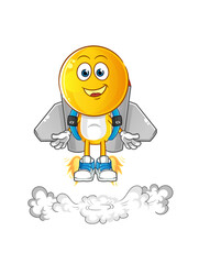 emoticon head cartoon with jetpack mascot. cartoon vector