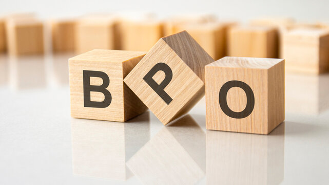 business conceptual word collected of wooden elements with the letters BPO