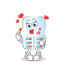 medicine make up mascot. cartoon vector