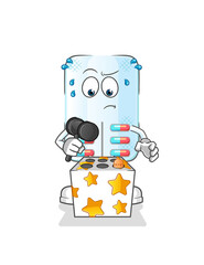 medicine play whack a mole mascot. cartoon vector