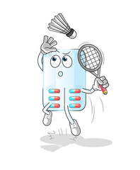 medicine smash at badminton cartoon. cartoon mascot vector