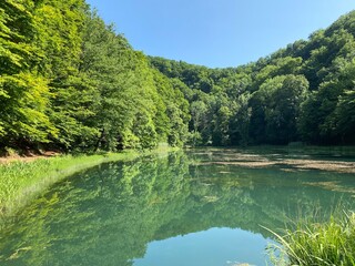 Artificial lakes in a Park forest Jankovac - Papuk nature park, Croatia (Umjetna jezera u Park šumi Jankovac - Park prirode Papuk, Hrvatska)