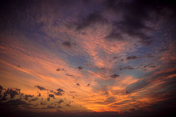 celestial sunrise in the sky