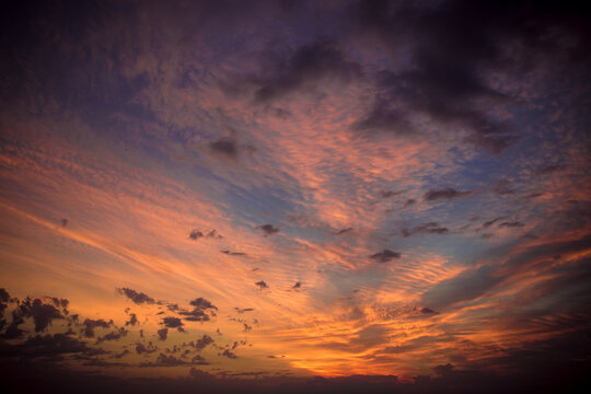 celestial sunrise in the sky