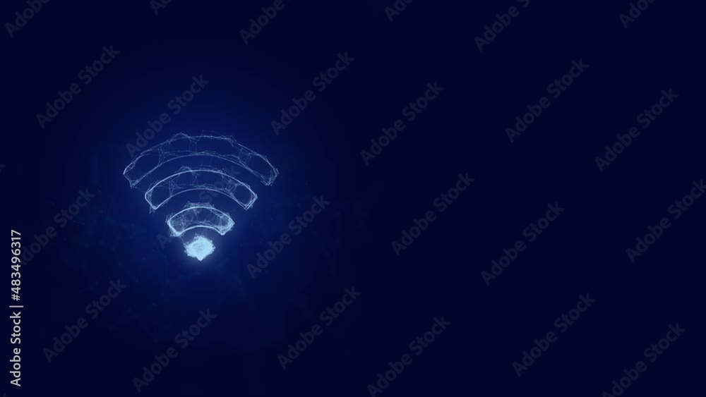 Leinwandbilder Wi-Fi icon with plexus effect. Connected lines with dots. Lines plexus