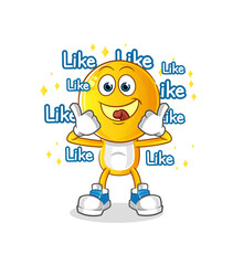 emoticon head cartoon give lots of likes. cartoon vector