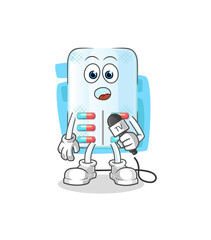 medicine tv reporter cartoon. cartoon mascot vector