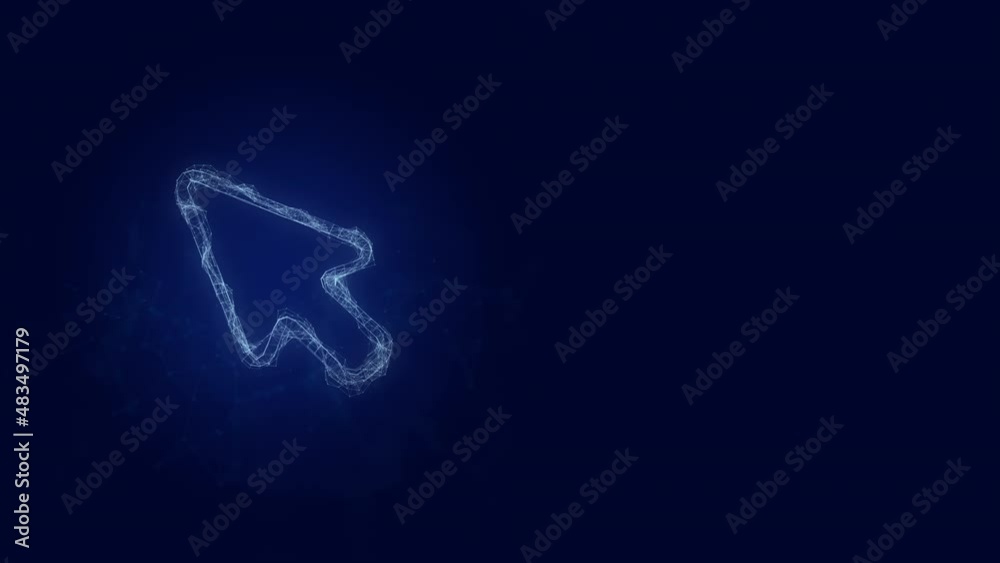 Fototapete Arrow cursor icon with plexus effect. Connected lines with dots. Lines plexus