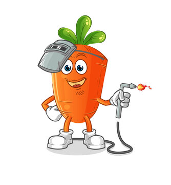 recommend clip art: carrot welder mascot. cartoon vector