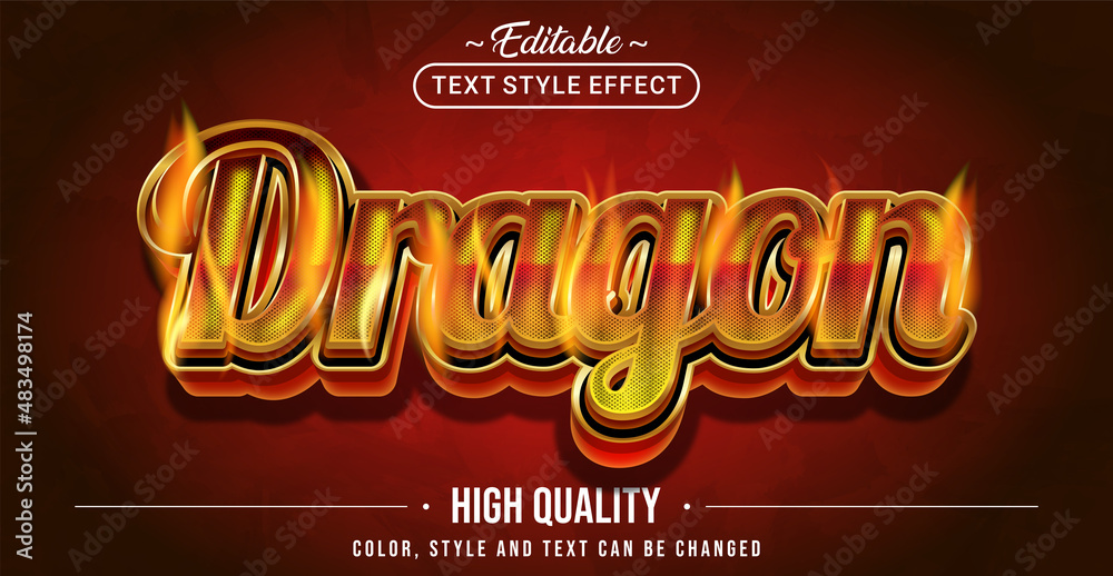 Poster Editable text style effect - Dragon text style theme.