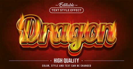 Editable text style effect - Dragon text style theme. - obrazy, fototapety, plakaty
