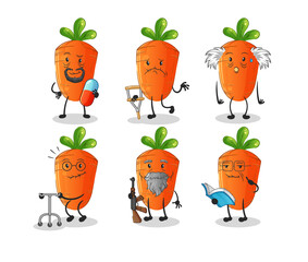carrot elderly character. cartoon mascot vector