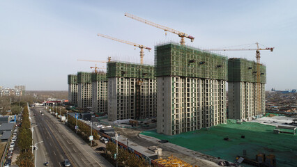 unfinished construction site, construction site, North China