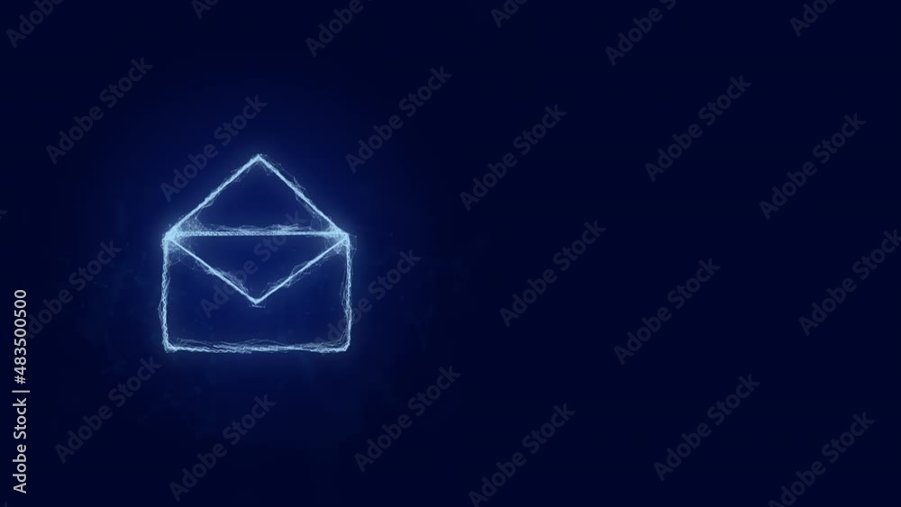 Poster Envelope icon with plexus effect. Connected lines with dots. Lines plexus