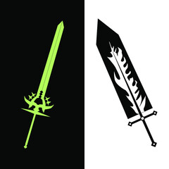 Asta and Yuno character iron sword vector in black clover japanese anime